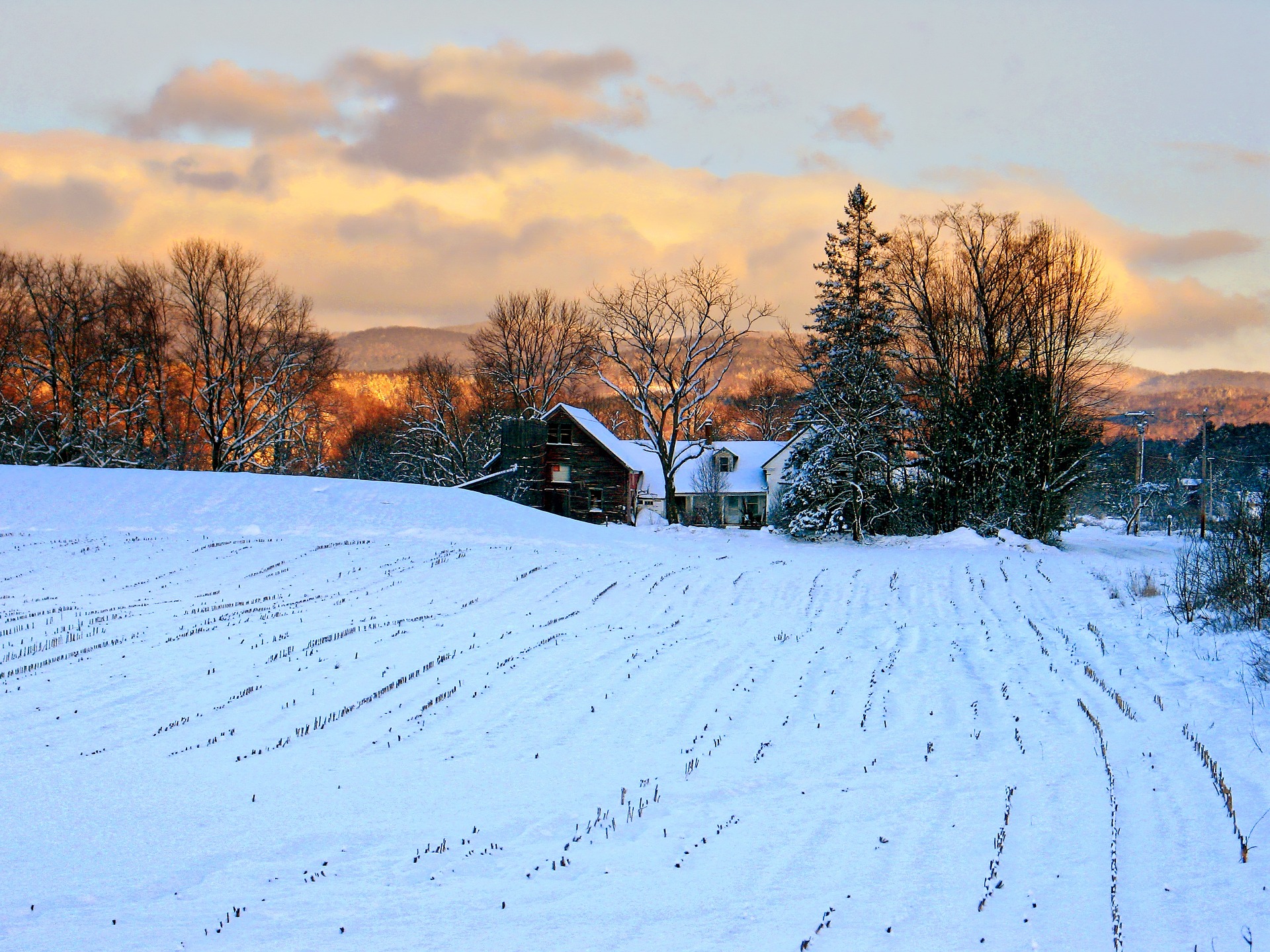 image of farm in winter